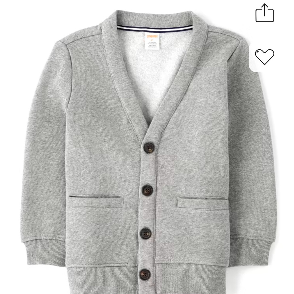 Boys uniform fleece-lined cardigan